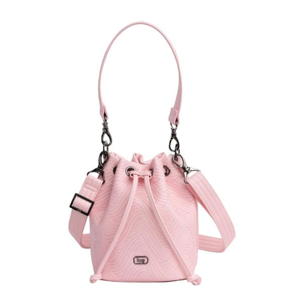 Lug Whirlybird Satin Luxe VL Crossbody Bag Bubble Pink Pastel Pink Bucket Bag - Picture 1 of 16